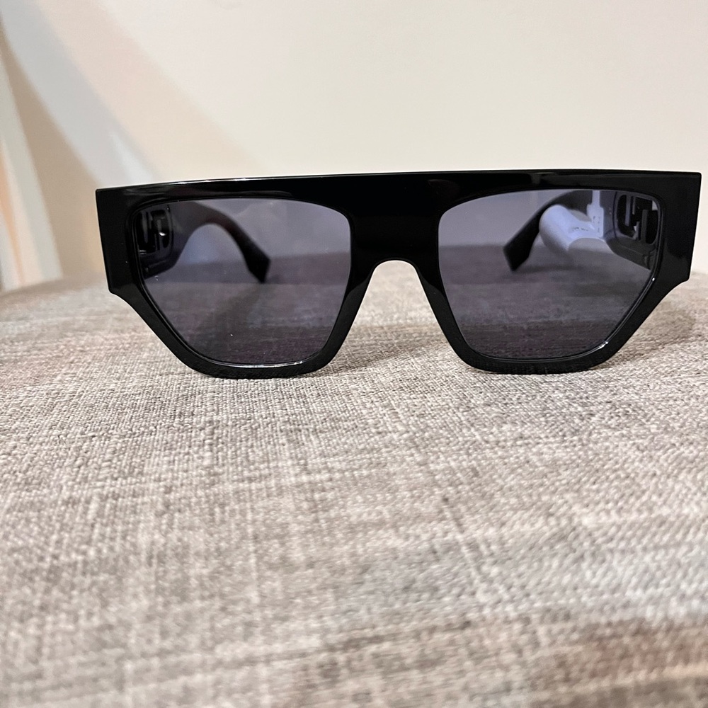 Fendi Black Oversized Shield Sunglasses
